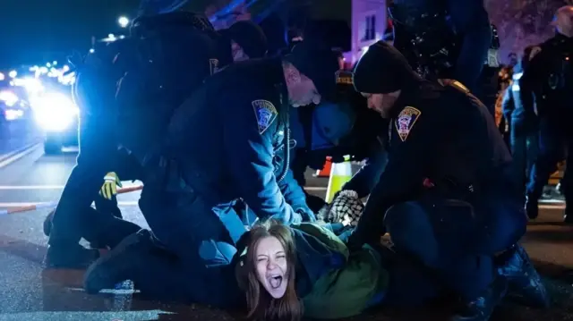 US police detain protesters at Yoav Gallant event in New Jersey