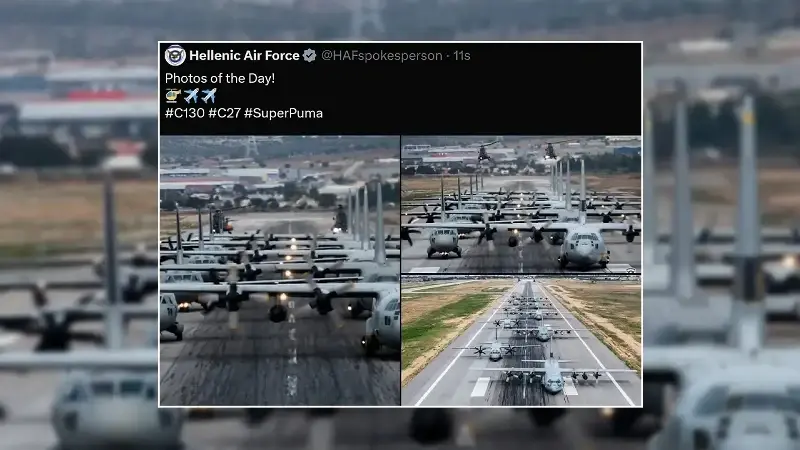 Yunan Hava Kuvvetlerine ait hesaptan yapılan hadsiz paylaşım.