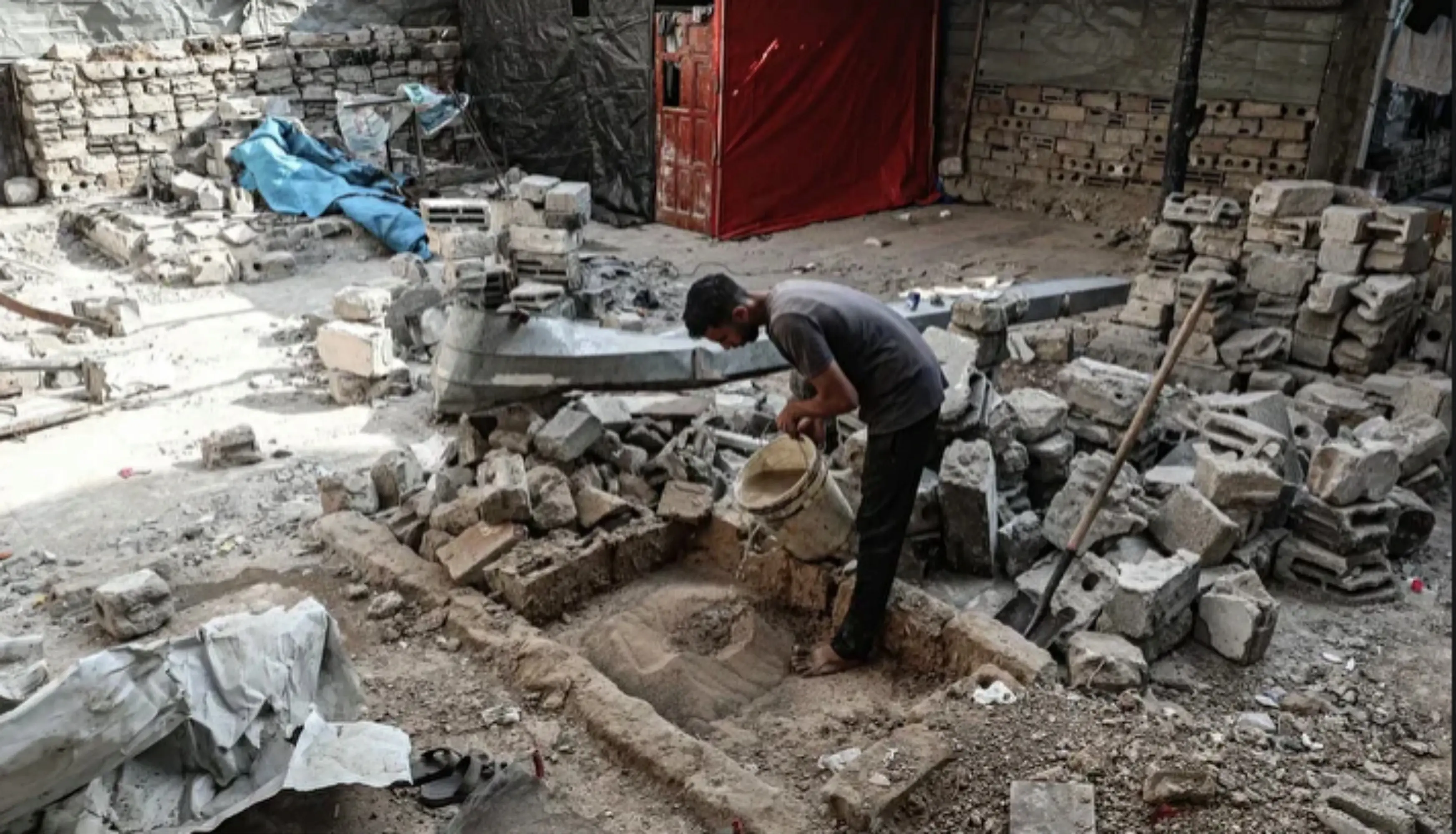 Palestinians rebuild homes using bricks salvaged from rubble in Gaza


