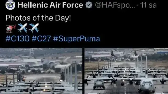 В Греции разгорелся дипломатический скандал после того, как военно-воздушные силы страны разместили изображение самолёта C130 под заголовком «Фото дня»