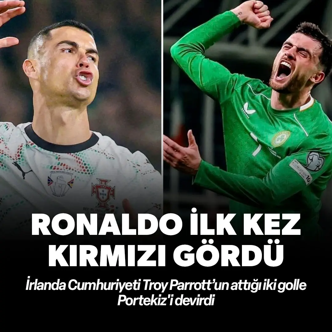 Adı Fenerbahçe ile anılıyor: Troy Parrott, Ronaldo'nun ilk kırmızı kart gördüğü maçta Portekiz'i iki golüyle devirdi