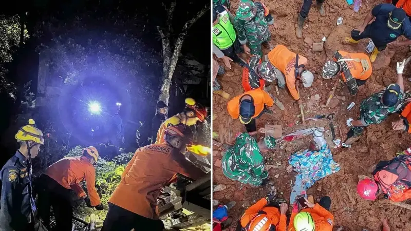 Endonezya’da heyelan meydana geldi.