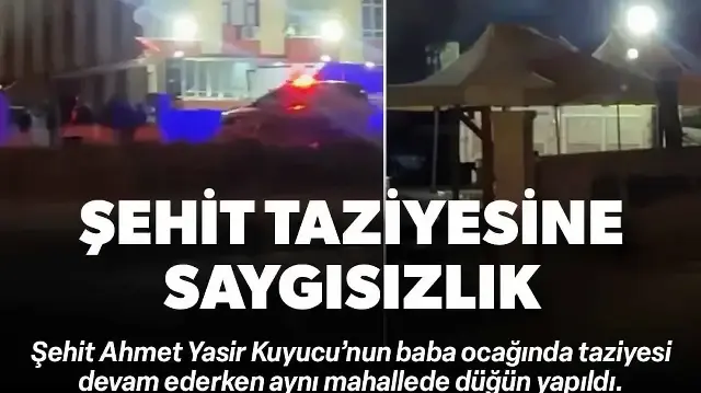 Konya’da şehidimizin taziyesi varken düğün yaptılar