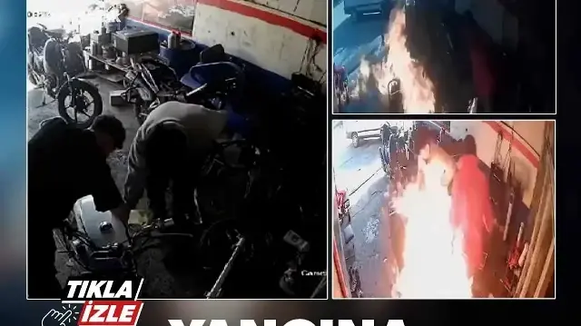 Elazığ'da motosikletteki yangına yanıcı maddeyle müdahale edince alevlerin arasında kaldılar