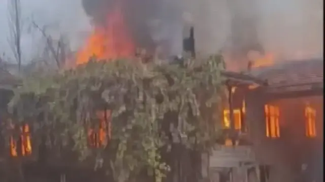 Amasya’da tek katlı ev yandı