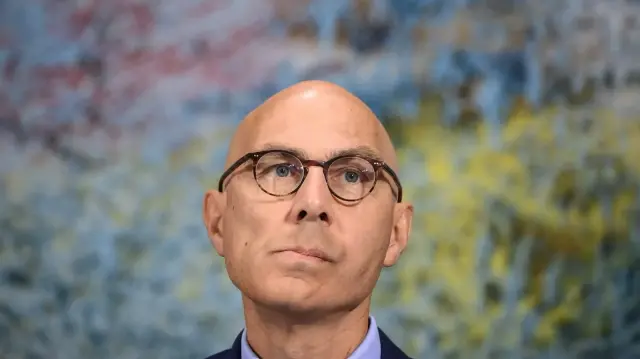 Le Haut-Commissaire des Nations Unies aux droits de l'homme, Volker Turk, assiste à l'ouverture de la 60e session du Conseil des droits de l'homme des Nations Unies à Genève, le 8 septembre 2025. 

