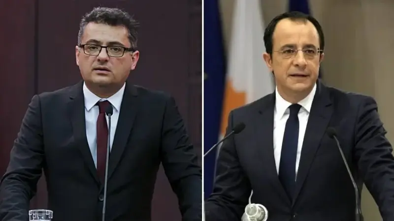 Kuzey Kıbrıs Türk Cumhuriyeti Cumhurbaşkanı Tufan Erhürman ve Güney Kıbrıs Rum Yönetimi lideri Nikos Hristodulidis