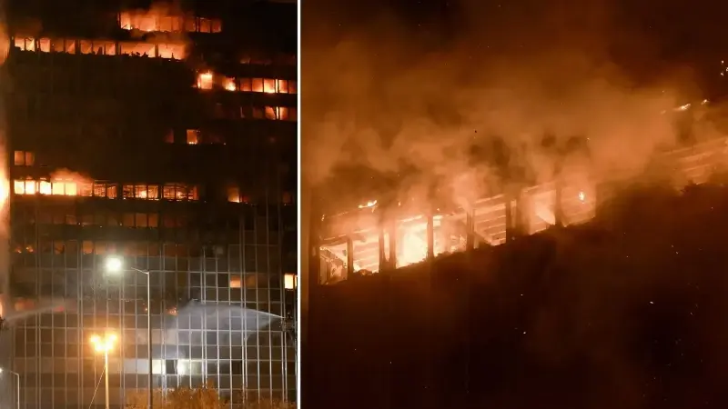 Zagreb’in sembollerinden 'Vjesnik' gökdeleni kül oldu: 'Hayalet Şehir' olarak da anılıyordu 