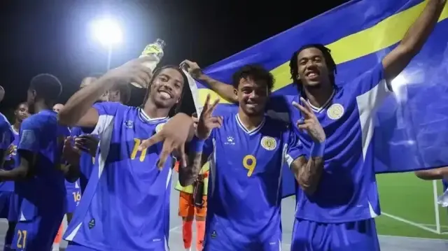 Les joueurs de Curaçao célèbrent leur qualification pour la Coupe du monde 2026, le 18 novembre 2025.