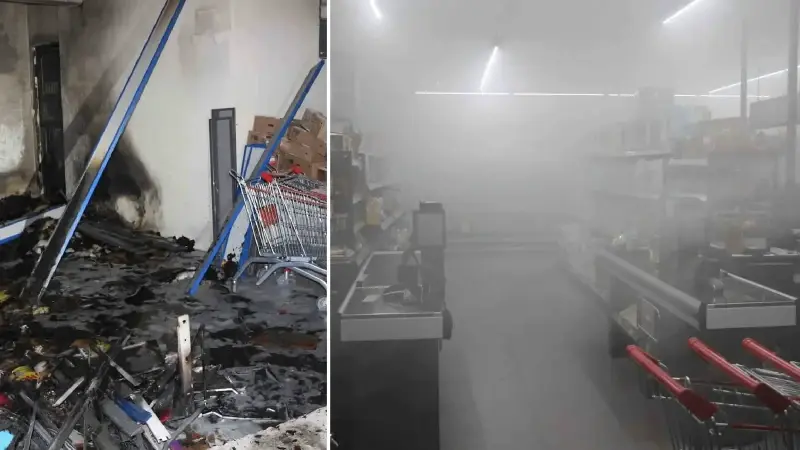 Amasya’da korkutan yangın: Marketi duman kapladı