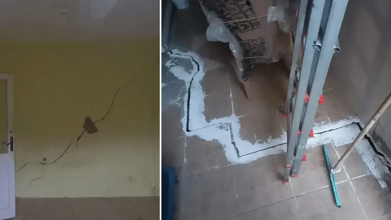 İstanbul'da iki binada çatlaklar oluştu: Belediye ekipleri binaların mühürlenmesine karar verdi