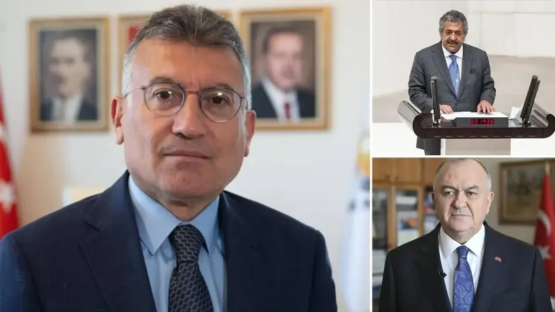 AK Parti Grup Başkanı Abdullah Güler, MHP Grup Başkanvekili Erkan Akçay ve Genel Başkan Yardımcısı Feti Yıldız