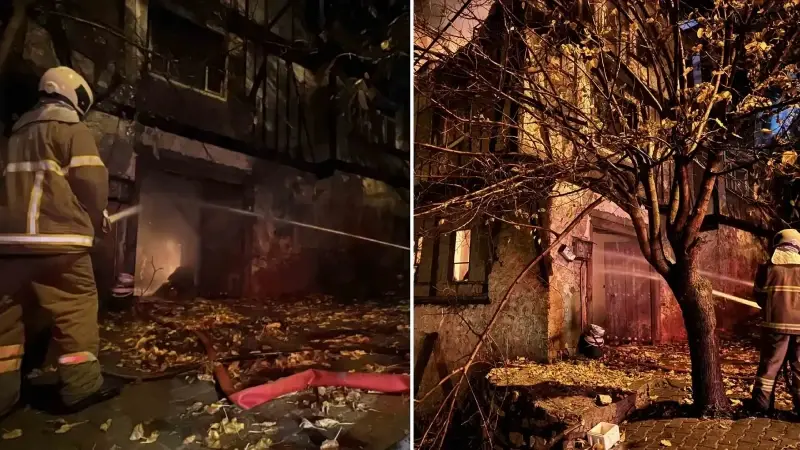 150 yıllık tarihi konakta çıkan yangın söndürüldü: 7 kişi son anda kurtarıldı