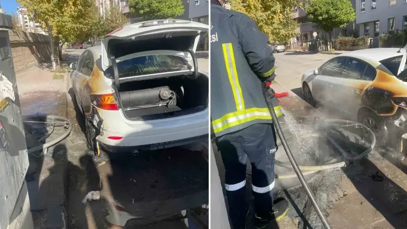 Yanıcı madde otomobili yaktı