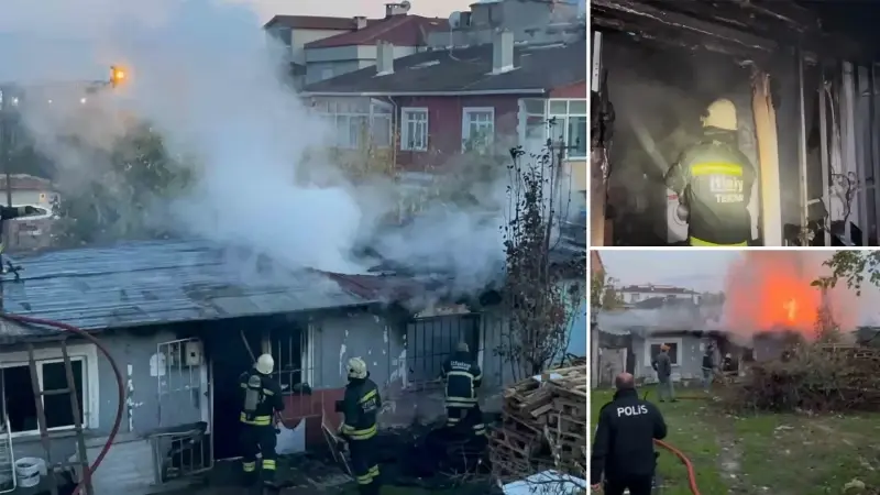 Tekirdağ'daki gecekondu alev aldı