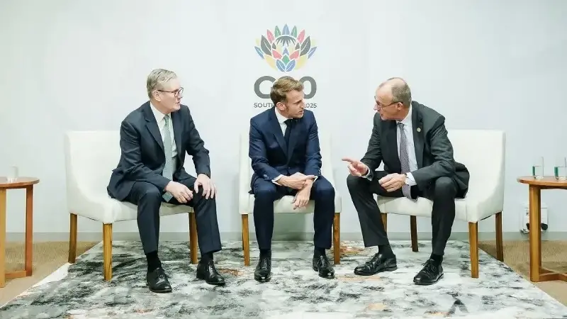 Almanya Başbakanı Friedrich Merz-Fransa Cumhurbaşkanı Emmanuel Macron- İngiltere Başbakanı Keir Starmer