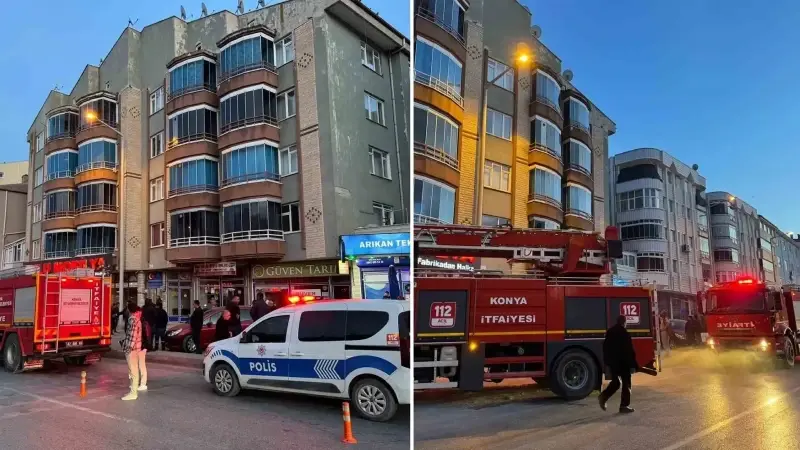 Konya'daki Talayhan Apartmanı’nın 4'üncü katında yangın