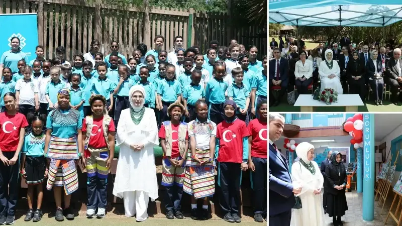 Emine Erdoğan Güney Afrika'da Uluslararası Maarif Okulu'nu ziyaret etti