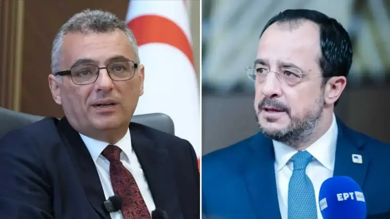 KKTC Cumhurbaşkanı Tufan Erhürman- GKRY Lideri Nikos Hristodulidis