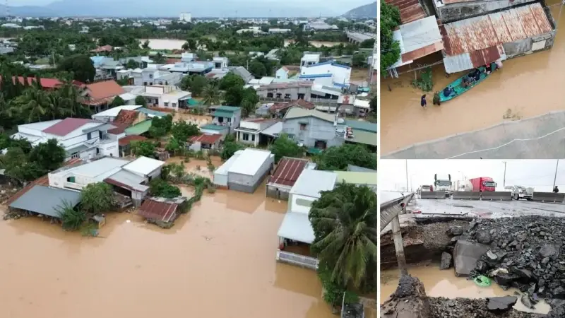 Sel felaketinde yüzlerce ev zarar gördü.