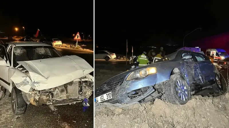 Uşak'ta iki otomobilin çarpıştığı kazada 10 kişi yaralandı