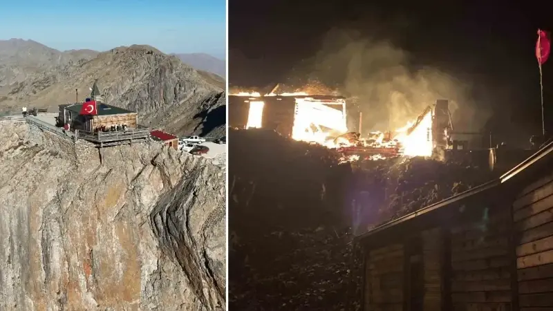  Ünlü mescit çıkan yangında kül oldu: Kırklar Dağı Mescidi kullanılamaz hale geldi