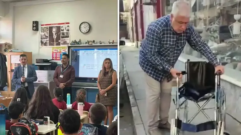 Öğretmenler gününde hediye kabul etmeyen öğretmenlerinin adına tekerlekli sandalye desteğinde bulundular