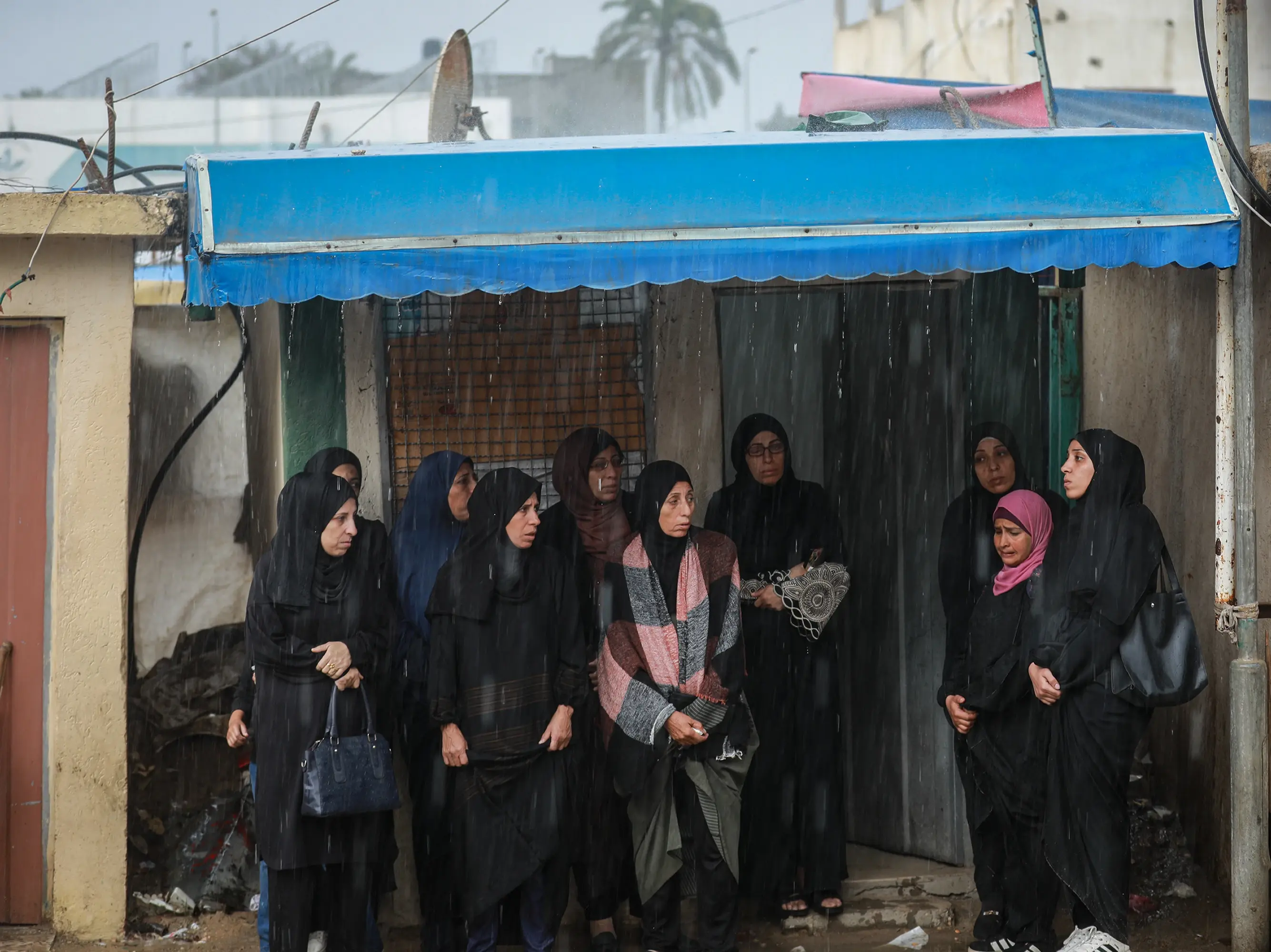 Heavy flooding submerges tents of displaced Palestinians in Gaza