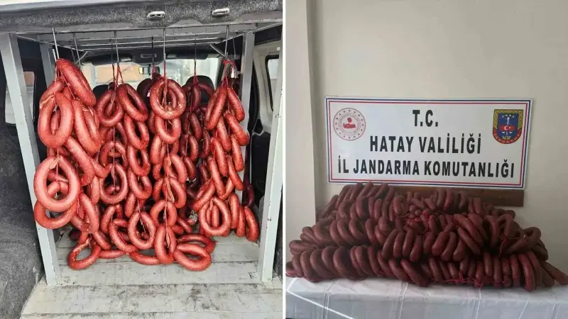Gıda skandalı: Kilolarca sucuk bulundu.