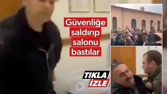 İstanbul Üniversitesi'nde LGBT'yi savunan sapkın grup 'şeriata geçit yok' sloganları atarak güvenlik görevlilerine saldırdı