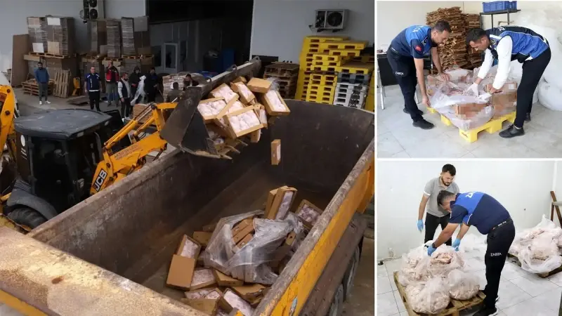 Antalya'da tarihi geçmiş tavuk ürünleri imha edildi