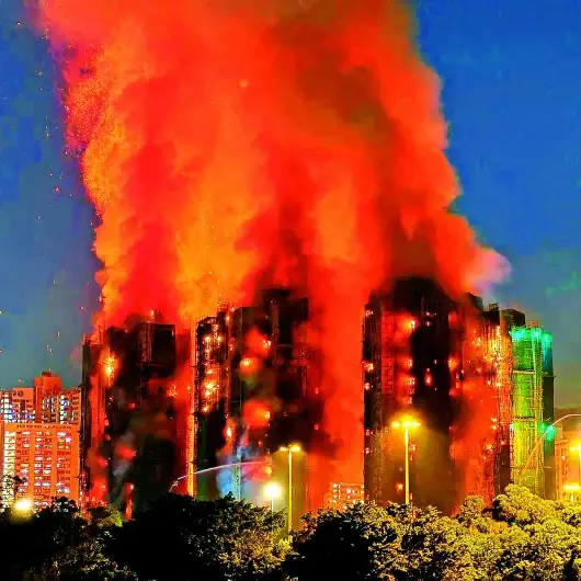 Gökdelen sitesi alev alev