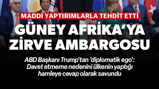ABD 'başkanlık devri' yapmayan Güney Afrika'ya G20'de yer vermeyecek