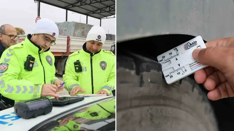 Kış lastiği takmayan sürücülere 5 bin 856 lira ceza