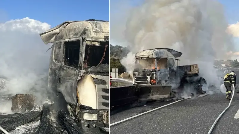  Yangında araç kullanılmaz hale geldi.