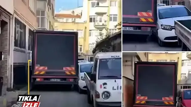 Kamyonet sürücüsü araçlara çarparak yoluna devam etti