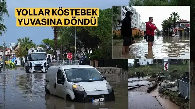 İzmir'i sağanak vurdu: Caddeler göle döndü evleri su bastı 