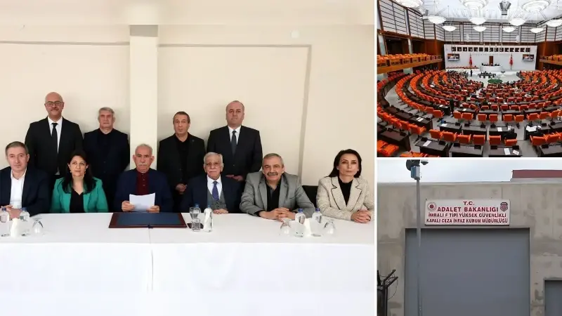 DEM Parti İmralı heyetinin Abdullah Öcalan'ı ziyaretinden. 