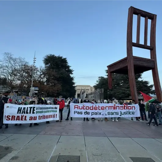 آلاف يتظاهرون في جنيف تضامناً مع الشعب الفلسطيني