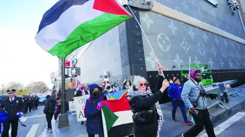 ABD'de gerçekleştirilen Filistin'e destek gösterisi