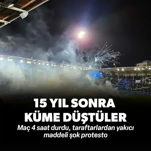 15 yıl sonra küme düştüler: Maç 4 saat durdu, taraftarlardan yakıcı maddeli şok protesto!