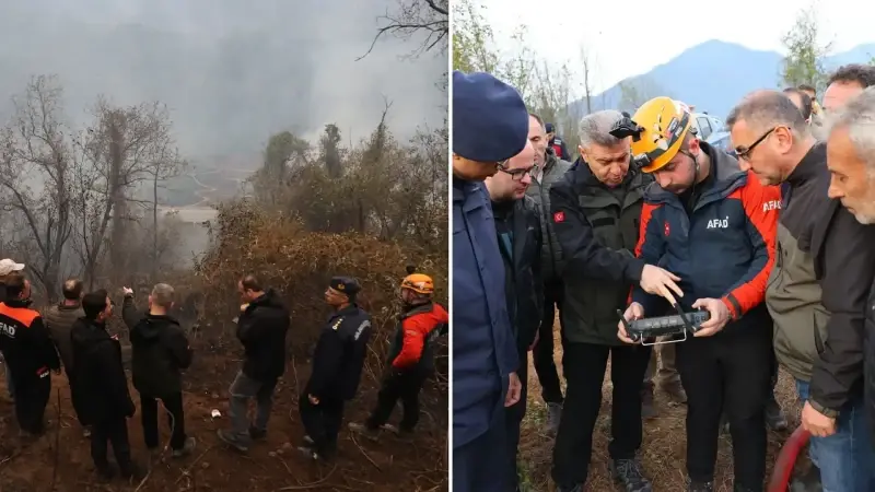 <p>Artvin'in Hopa ilçesinde yangın</p>