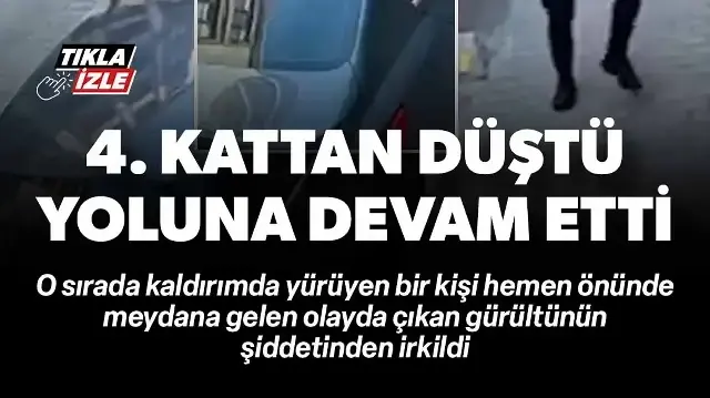 Esenyurt'ta kedi 4. kattan otomobilin tavanına düştü