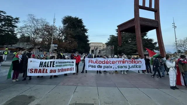 آلاف يتظاهرون في جنيف تضامناً مع الشعب الفلسطيني