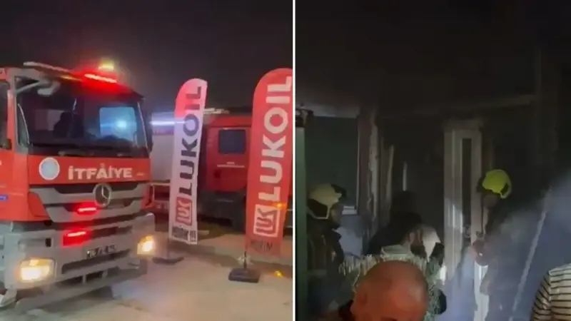 Alevler akaryakıt istasyonuna sıçramadan söndürüldü