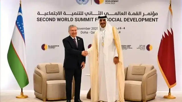 Шавкат Мирзиёев и шейх Тамим бин Хамад Аль Тани