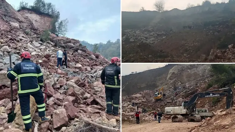 Göçük sonrası ihbarın ardından olay yerine çok sayıda ekip sevk edildi.