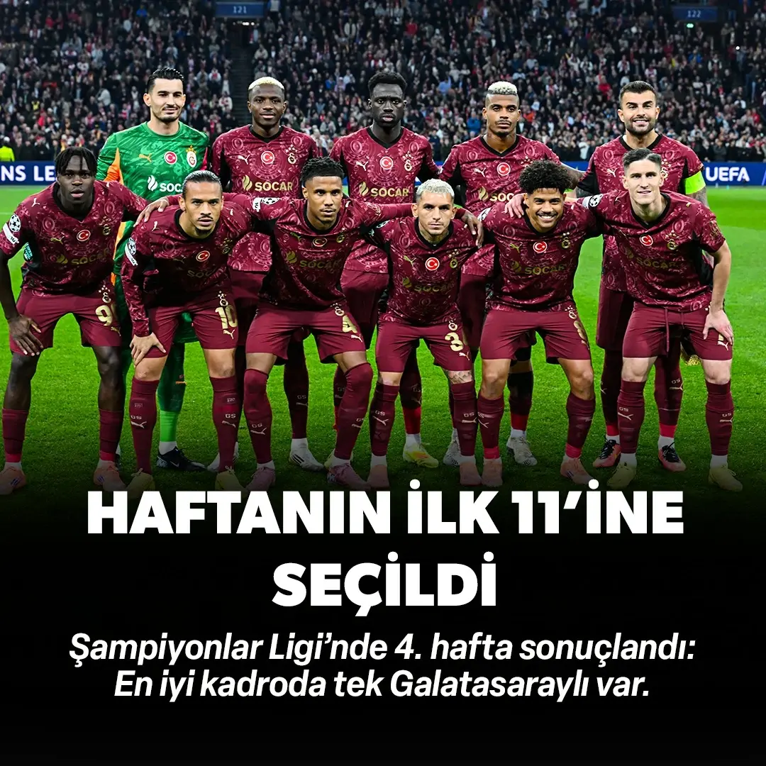Şampiyonlar Ligi haftanın 11'inde tek Galatasaraylı var