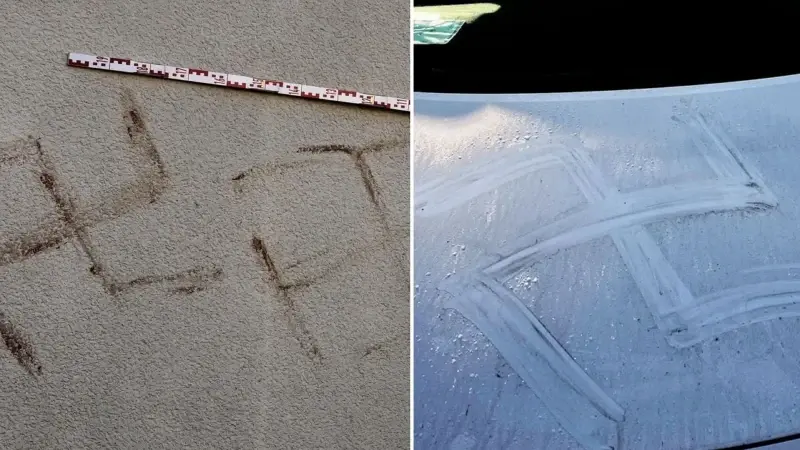 Almanya’da otomobillere ve binaların dış cephelerine 'kanla gamalı haç' çizildi