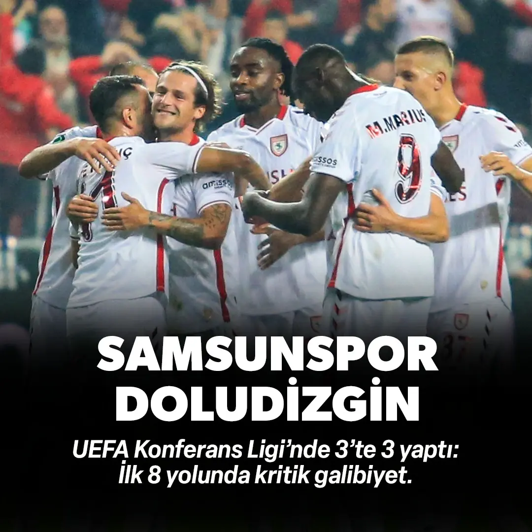 Samsunspor Konferans Ligi'nde doludizgin: 3'üncü maçını da kazandı | ÖZET